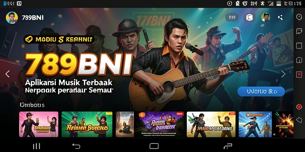 Tampilan gameplay aplikasi musik 789BNI yang menawan.