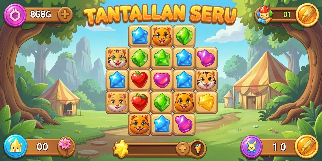 Tampilkan gameplay seru dari 8G8G dengan elemen Match-3.