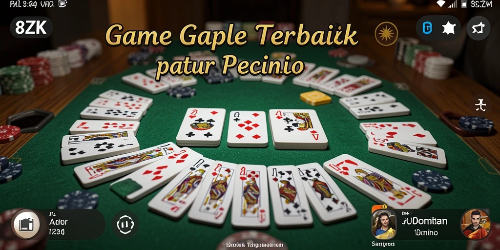 Tampilan gameplay 8ZK yang menegangkan saat bermain Gaple.