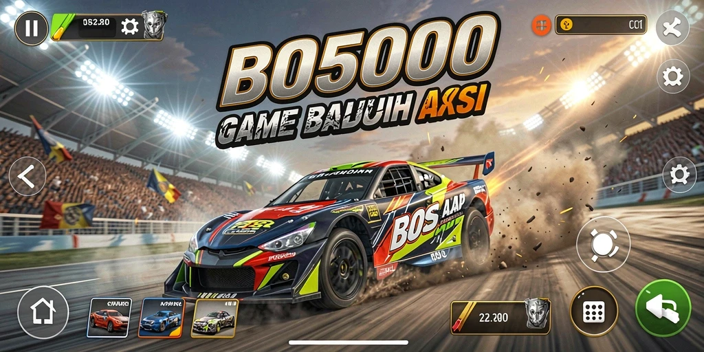 Gameplay seru dan mendebarkan dalam balapan BOS5000.