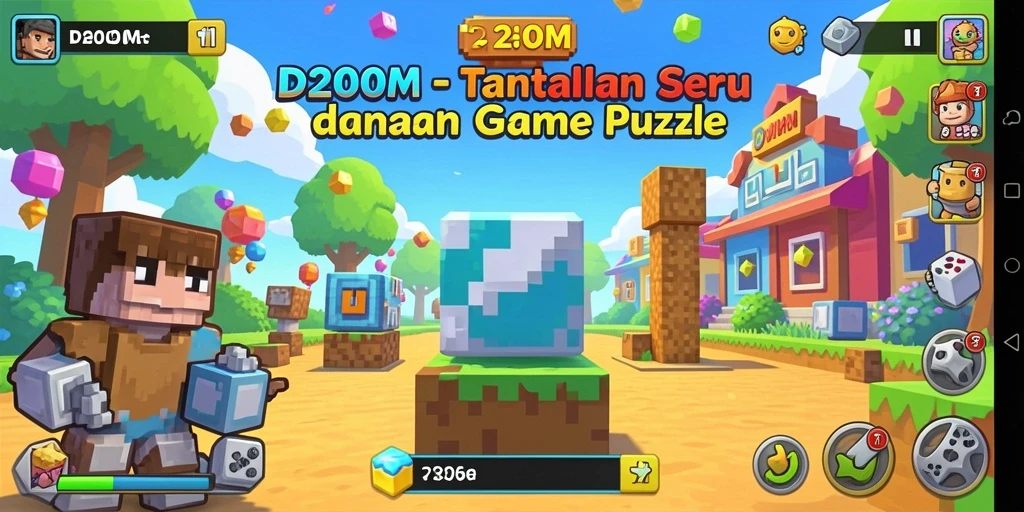 Screenshot D200M menampilkan gameplay Puzzle yang menantang dan menarik.