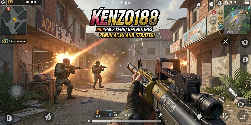 Gameplay menegangkan dalam KENZO188 saat bertempur di medan perang.