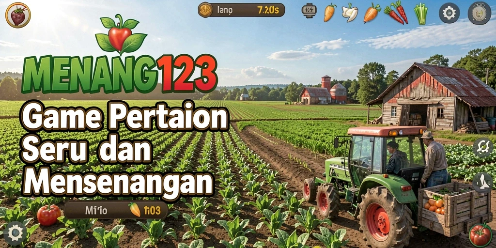 Screenshot MENANG123 menunjukkan gameplay seru dengan ladang yang subur.