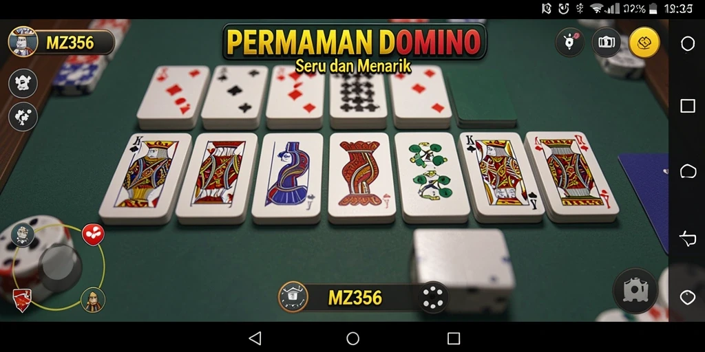 Tampilan menarik dari gameplay MZ356 dalam permainan Domino.