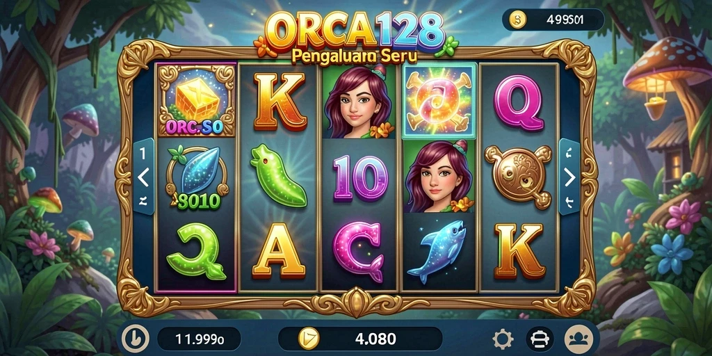 Screenshot gameplay ORCA128 dengan tampilan Slot yang penuh warna dan menarik.