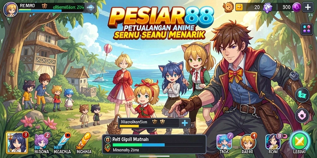 Screenshot PESIAR88 menampilkan aksi seru karakter dalam dunia Anime.