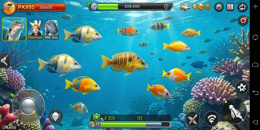 Tampilan gameplay PK95 yang penuh warna dan menarik.