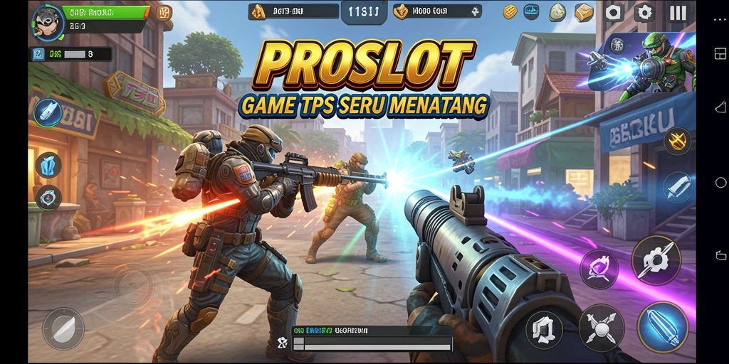 Tangkapan layar utama PROSLOT menampilkan aksi permainan TPS yang mendebarkan.