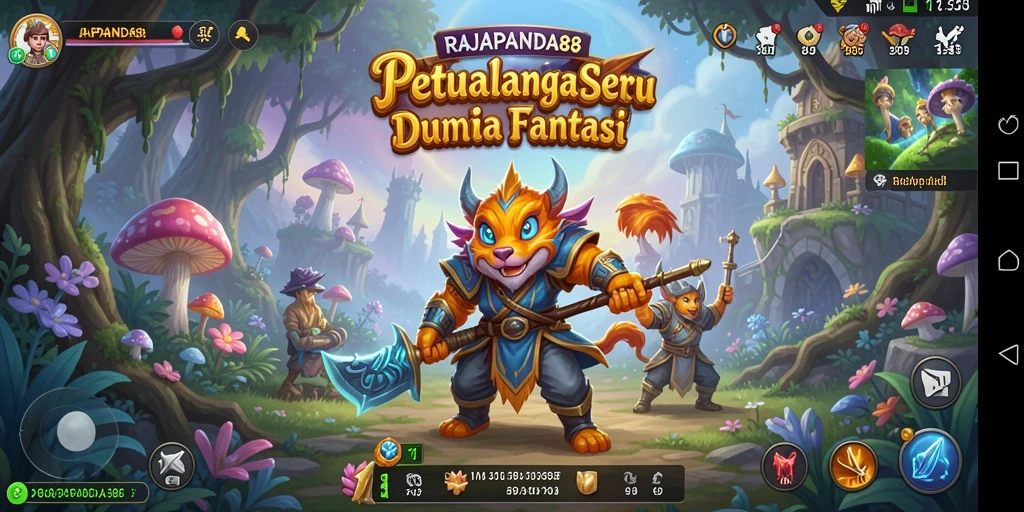Tampilan gameplay seru dari RAJAPANDA88 dalam dunia yang penuh petualangan.
