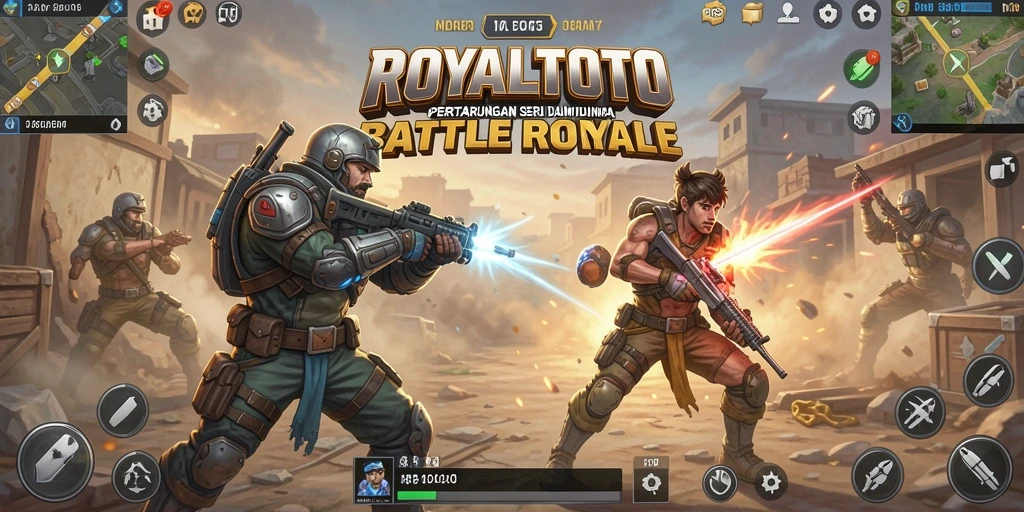 Gameplay seru dalam pertarungan Battle Royale yang mendebarkan.