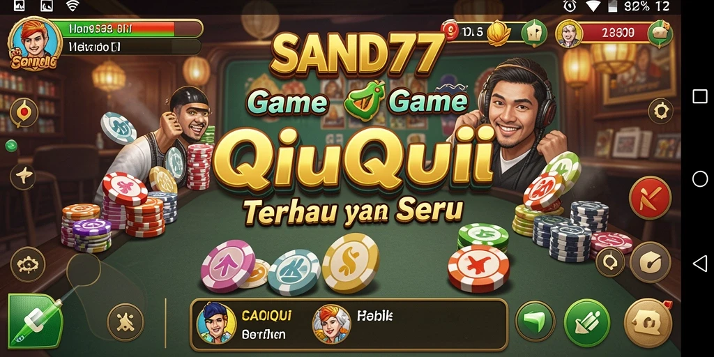 Tampilan gameplay QiuQiu yang seru di SAND77.