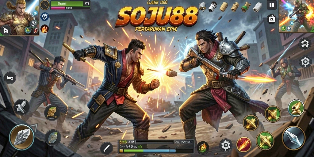 Gameplay seru di SOJU88 dengan pertarungan mendebarkan.