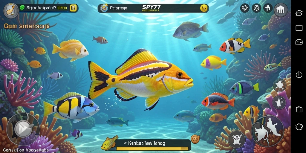 Screenshot menampilkan aksi menangkap ikan di SPY77.