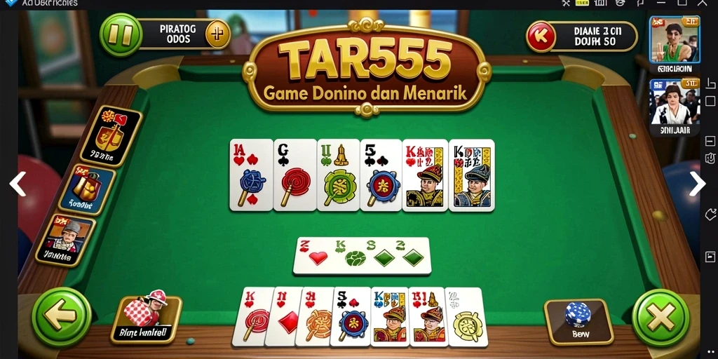 Screenshot gameplay TAR555 yang menunjukkan aksi seru dalam permainan Domino.