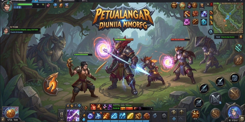 Screenshot menunjukkan aksi seru dalam dunia MMORPG VT38.