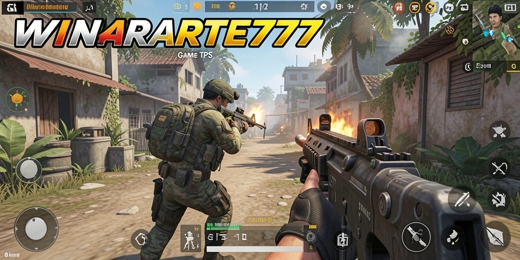 Gameplay seru WINRATE777 dalam aksi pertempuran TPS.