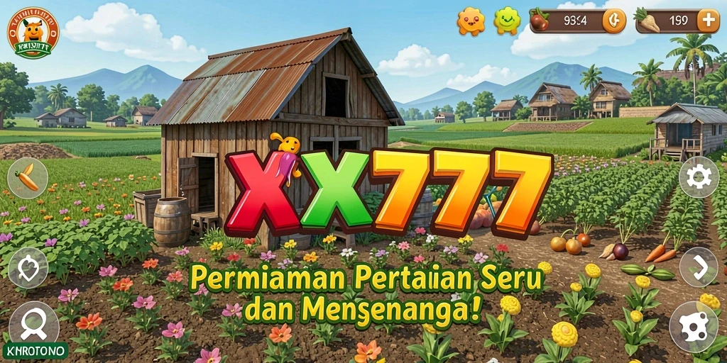 Tampilan gameplay XXX777 yang menggambarkan aktivitas pertanian yang seru.