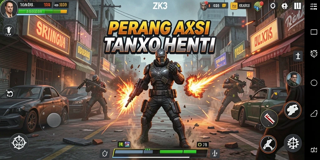 Gameplay ZK3 yang menegangkan dan penuh aksi.